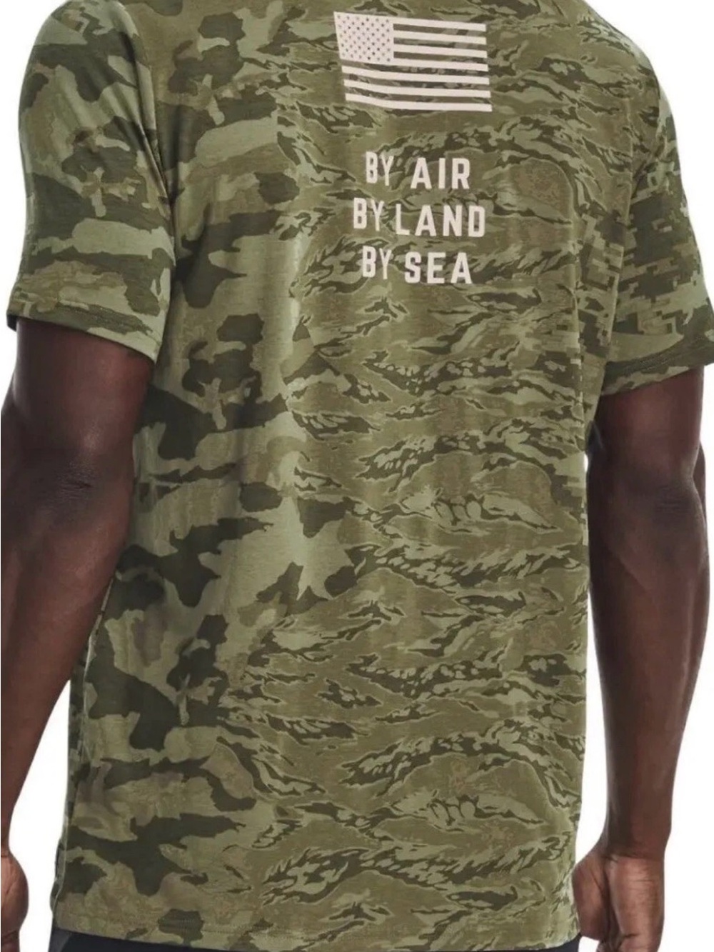 UNDER ARMOUR PROJECT ROCK VETERAN'S DAY CAMO SHIRT 1373584-346 THYME/KHAKI XL - Picture 2 of 4